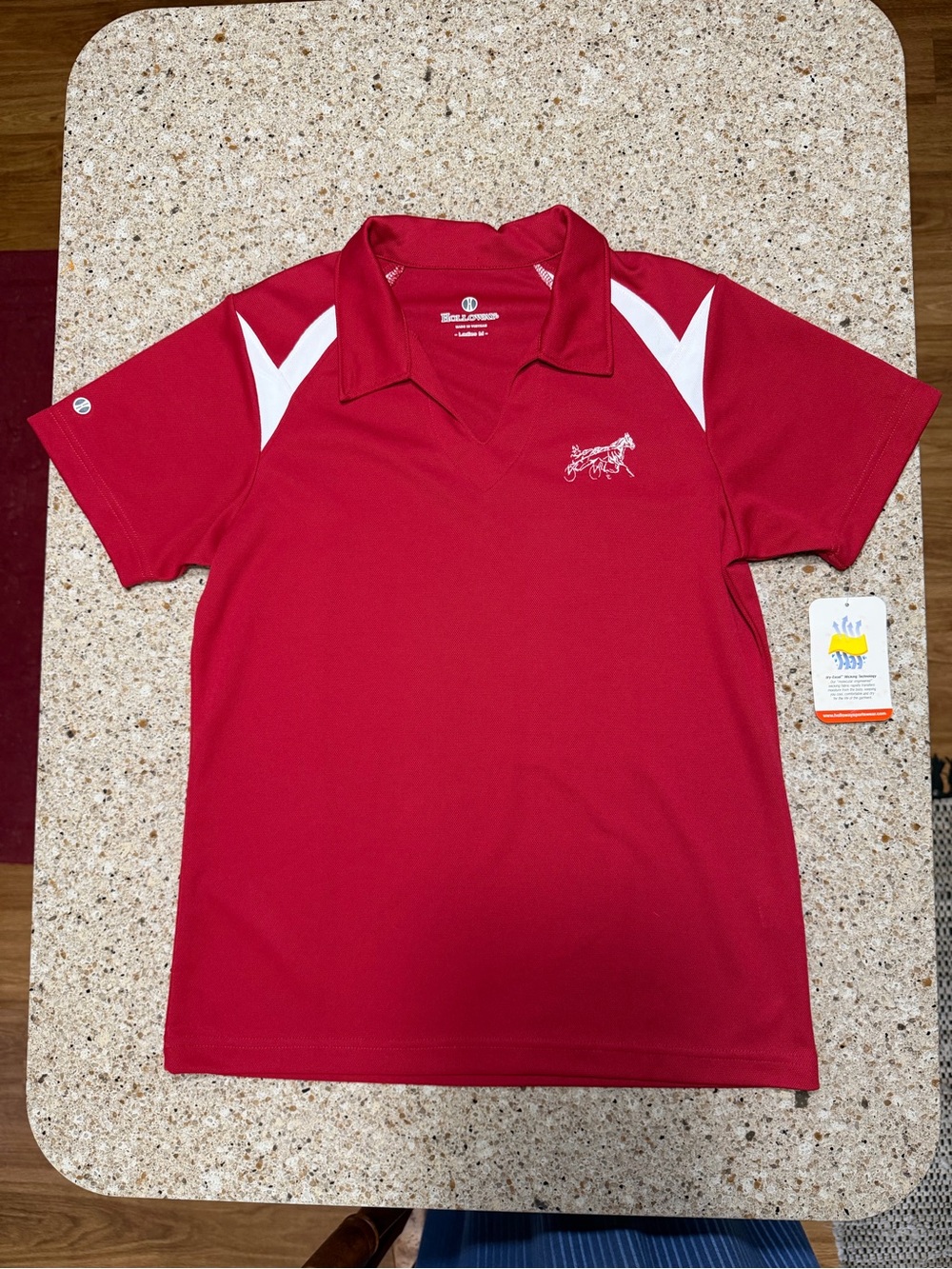 Holloway Red Polo with White Accents